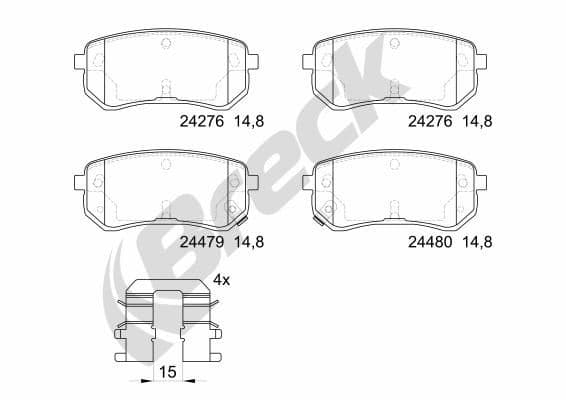 set placute frana,frana disc BRECK 24276 00 704 10