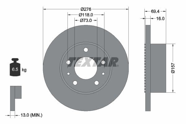Disc frana TEXTAR 93104800