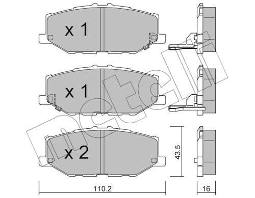 set placute frana,frana disc METELLI 22-1215-0