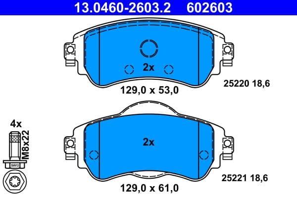 set placute frana,frana disc ATE 13.0460-2603.2