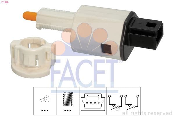 Comutator, actionare ambreiaj (Tempomat) FACET Made in Italy - OE Equivalent 7.1306