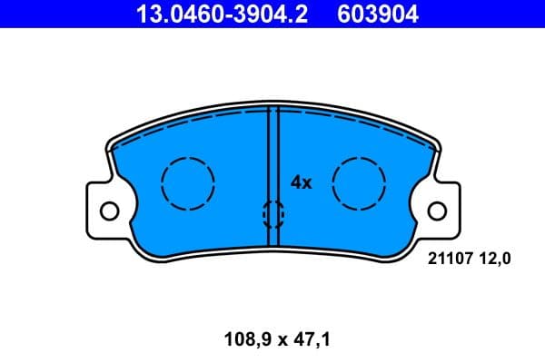 set placute frana,frana disc ATE 13.0460-3904.2