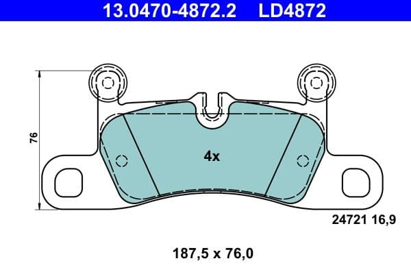 set placute frana,frana disc ATE Ceramic 13.0470-4872.2