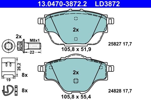 set placute frana,frana disc ATE Ceramic 13.0470-3872.2