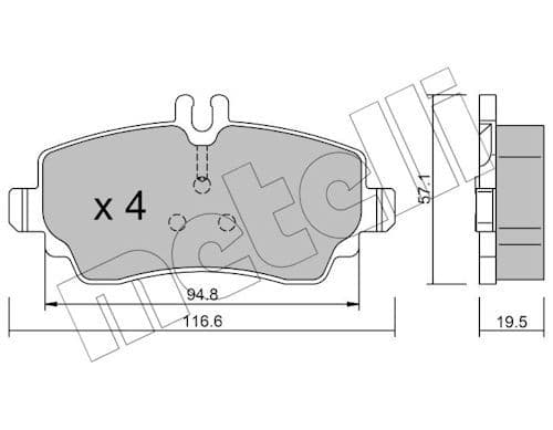 set placute frana,frana disc METELLI 22-0310-1