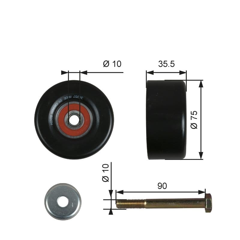 Rola ghidare/conducere, curea transmisie GATES DriveAlign™ T36357