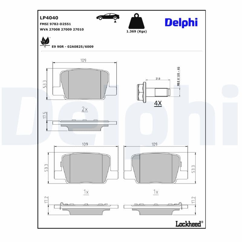 set placute frana,frana disc DELPHI LP4040