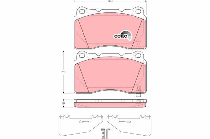 set placute frana,frana disc TRW COTEC GDB3349