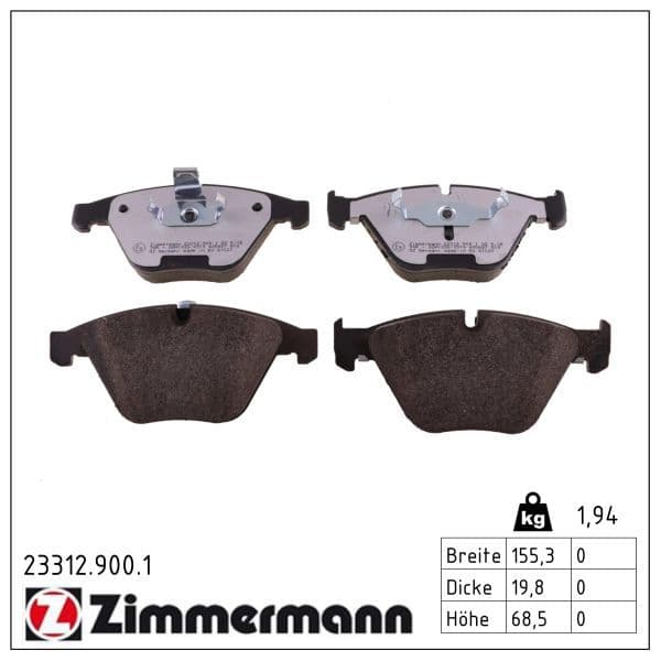 set placute frana,frana disc ZIMMERMANN rd:z 23312.900.1