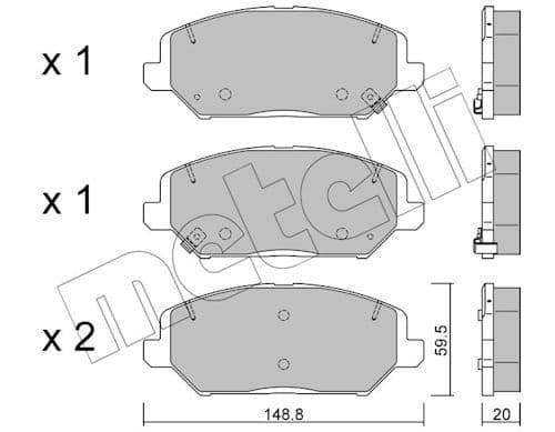 set placute frana,frana disc METELLI 22-1163-0