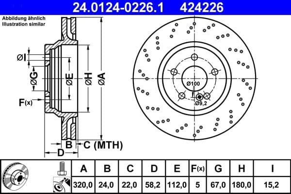 Disc frana ATE 24.0124-0226.1