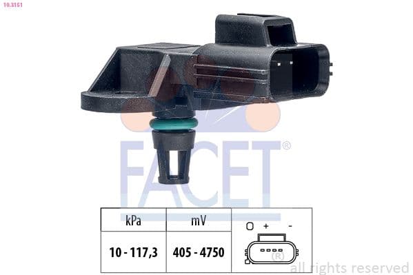 senzor presiune aer FACET Made in Italy - OE Equivalent 10.3151