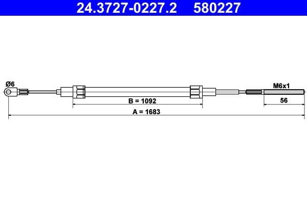 Cablu, frana de parcare ATE 24.3727-0227.2