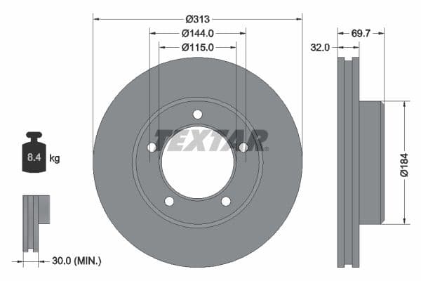 Disc frana TEXTAR PRO 92108103