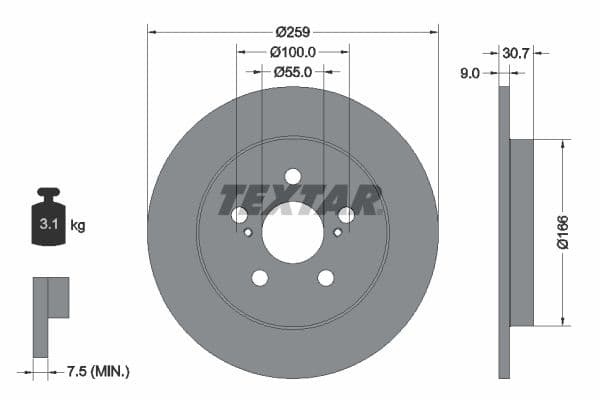 Disc frana TEXTAR PRO 92224003