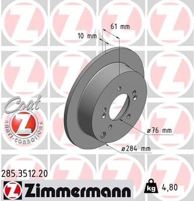 Disc frana ZIMMERMANN COAT Z 285.3512.20