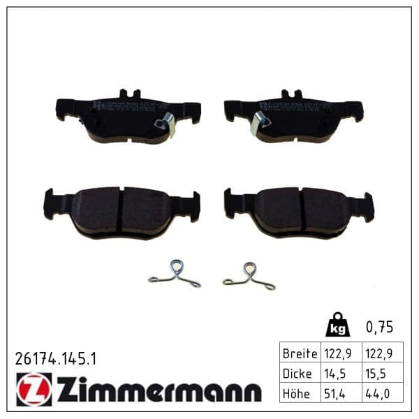 set placute frana,frana disc ZIMMERMANN 26174.145.1