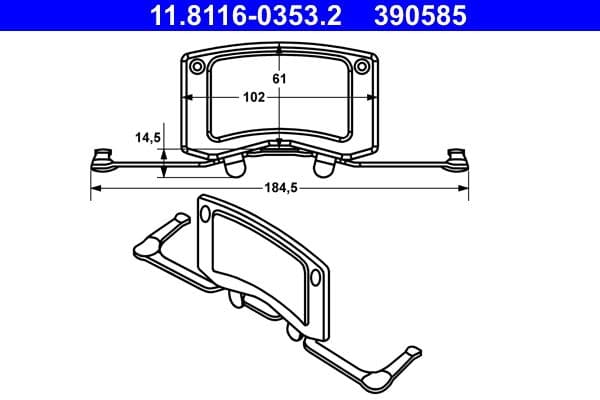 Arc, etrier frana ATE 11.8116-0353.2