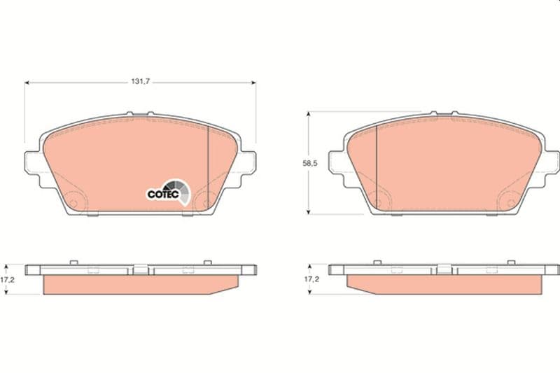 set placute frana,frana disc TRW COTEC GDB3227