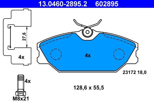 set placute frana,frana disc ATE 13.0460-2895.2