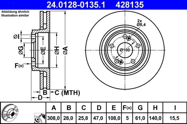 Disc frana ATE 24.0128-0135.1