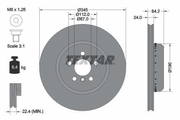 Disc frana TEXTAR PRO+ 92288625