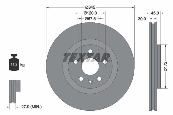 Disc frana TEXTAR PRO+ 92314505
