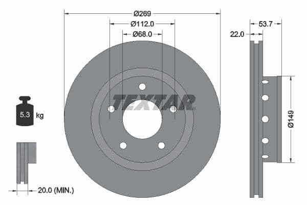 Disc frana TEXTAR PRO 92176803