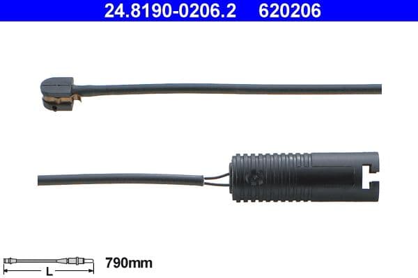 senzor de avertizare,uzura placute de frana ATE 24.8190-0206.2