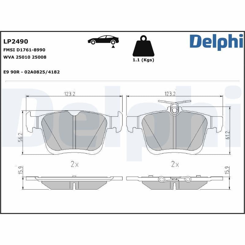 set placute frana,frana disc DELPHI LP2490