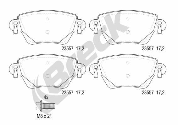 set placute frana,frana disc BRECK 23557 00 704 10