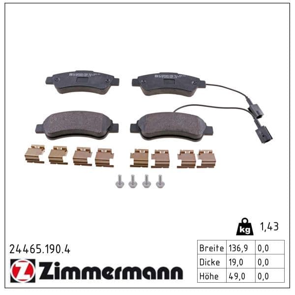 set placute frana,frana disc ZIMMERMANN 24465.190.4