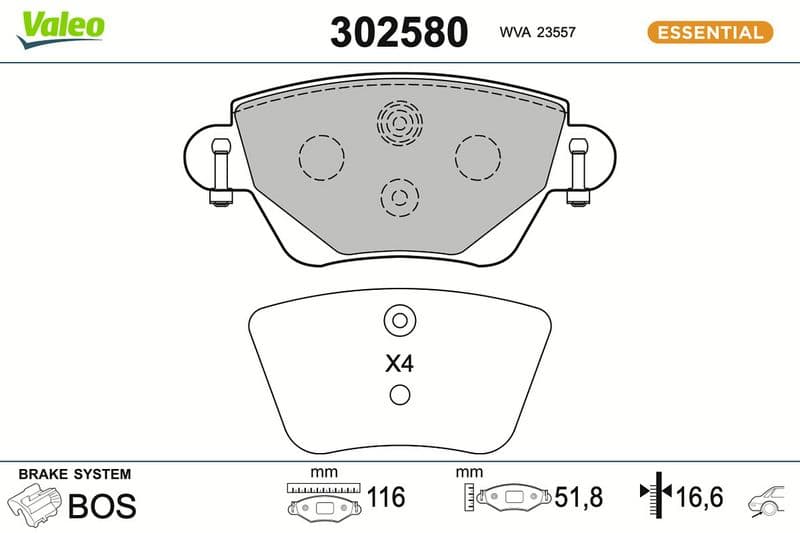 set placute frana,frana disc VALEO 302580