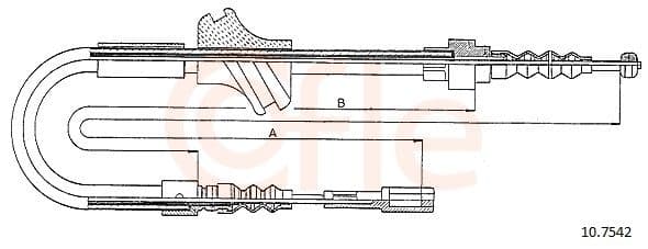 Cablu, frana de parcare COFLE 10.7542