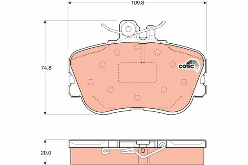 set placute frana,frana disc TRW COTEC GDB1094