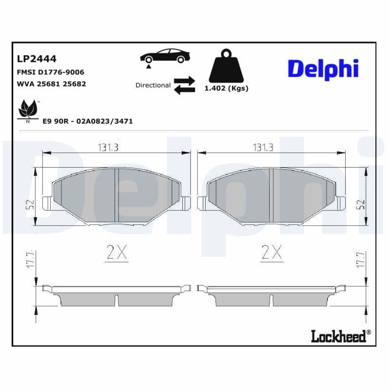 set placute frana,frana disc DELPHI LP2444