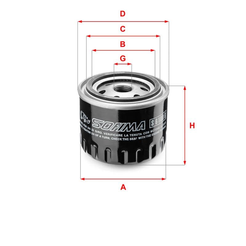 Filtru ulei SOFIMA S 6100 R