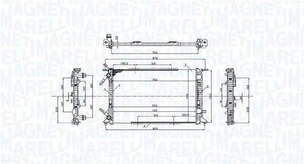 Radiator, racire motor MAGNETI MARELLI 350213220100