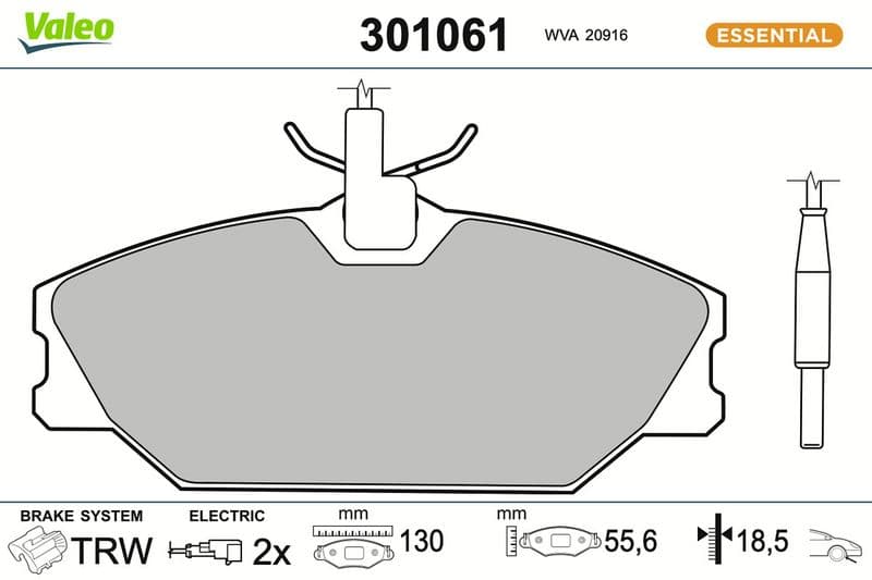 set placute frana,frana disc VALEO ESSENTIAL 301061