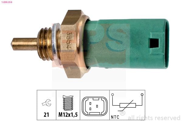 senzor,temperatura lichid de racire EPS Made in Italy - OE Equivalent 1.830.354