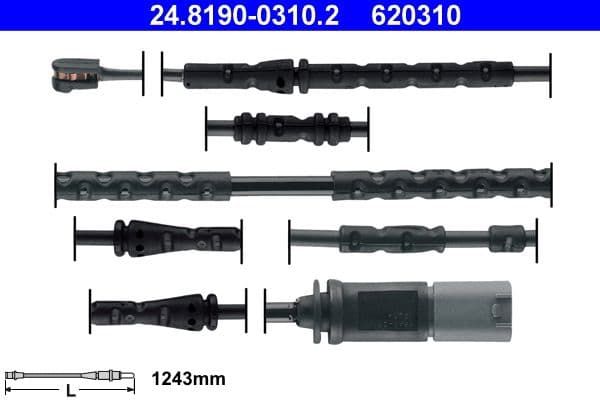senzor de avertizare,uzura placute de frana ATE 24.8190-0310.2