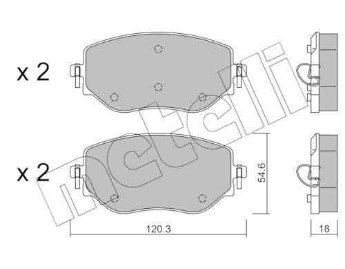 set placute frana,frana disc METELLI 22-1225-0