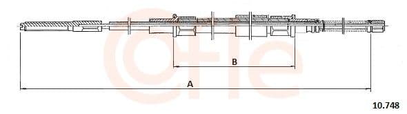Cablu, frana de parcare COFLE 10.748