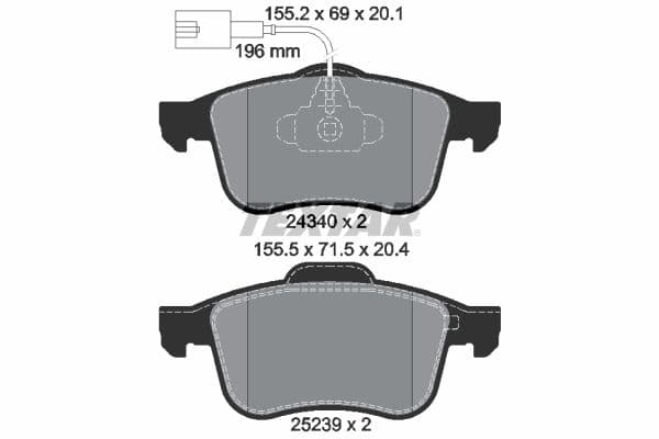 set placute frana,frana disc TEXTAR Q+ 2434001