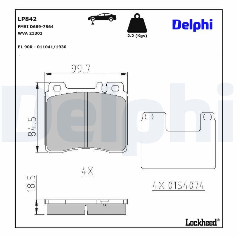 set placute frana,frana disc DELPHI LP842