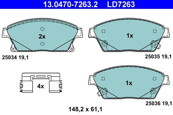 set placute frana,frana disc ATE Ceramic 13.0470-7263.2