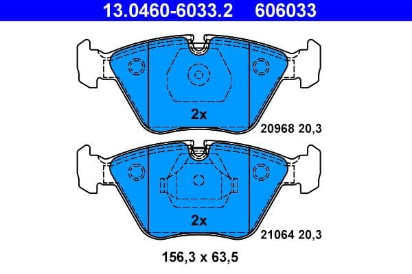 set placute frana,frana disc ATE 13.0460-6033.2
