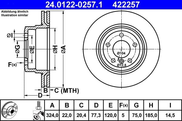 Disc frana ATE 24.0122-0257.1