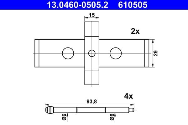 Set accesorii, placute frana ATE 13.0460-0505.2