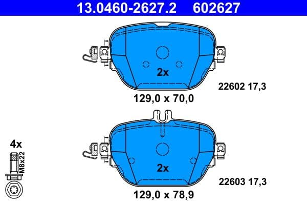 set placute frana,frana disc ATE 13.0460-2627.2